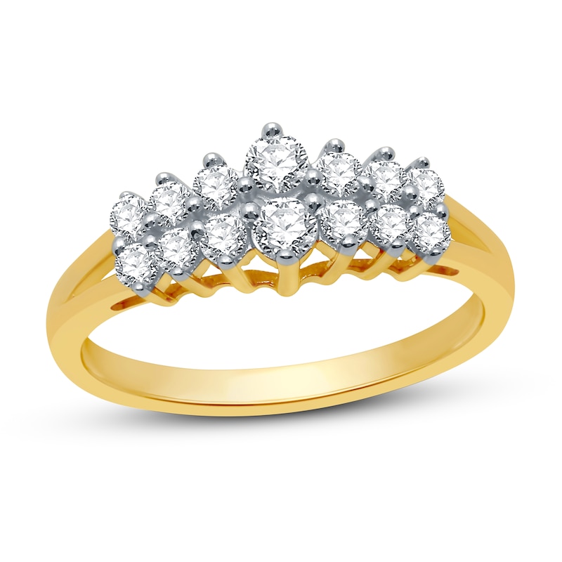 Main Image 1 of Diamond Fashion Ring 1/2 ct tw Round-cut 10K Yellow Gold