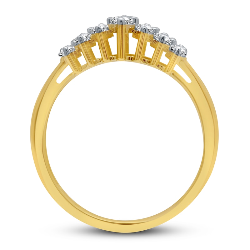 Main Image 3 of Diamond Fashion Ring 1/2 ct tw Round-cut 10K Yellow Gold