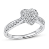 Thumbnail Image 1 of Diamond Heart Ring 1/3 ct tw Round-cut 10K White Gold