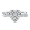 Thumbnail Image 3 of Diamond Heart Ring 1/3 ct tw Round-cut 10K White Gold