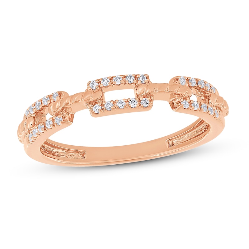 Stackable Diamond Ring 1/8 ct tw Round-Cut 10K Rose Gold