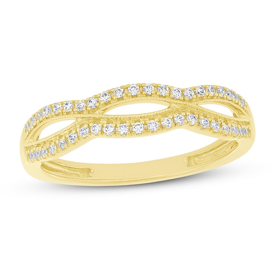 Stackable Diamond Ring 1/5 ct tw Round-Cut 10K Yellow Gold