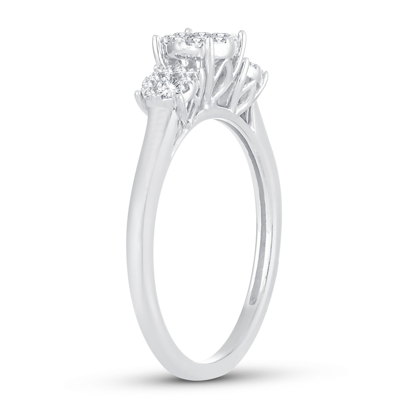 Main Image 2 of Diamond Fashion Ring 1/2 ct tw Round-cut 10K White Gold