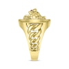 Thumbnail Image 3 of Men's Diamond & Lab-Created Ruby Lion Ring 1/4 ct tw Round-Cut 10K Yellow Gold