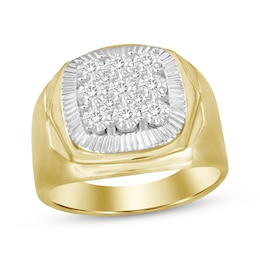 Men's Diamond Ring 1/4 ct tw Round-cut 10K Yellow Gold