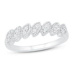 Diamond Stacking Ring 1/10 ct tw Round-cut 10K White Gold