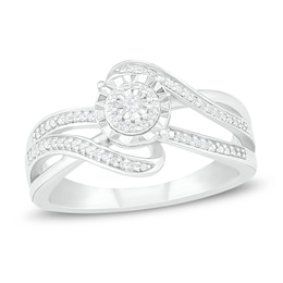 Diamond Ring 1/10 ct tw Round-cut Sterling Silver