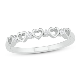 Diamond Stacking Ring 1/20 ct tw Round-cut 10K White Gold