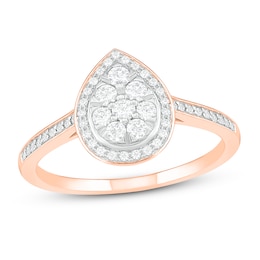 Diamond Promise Ring 1/3 ct tw Round-cut 10K Rose Gold