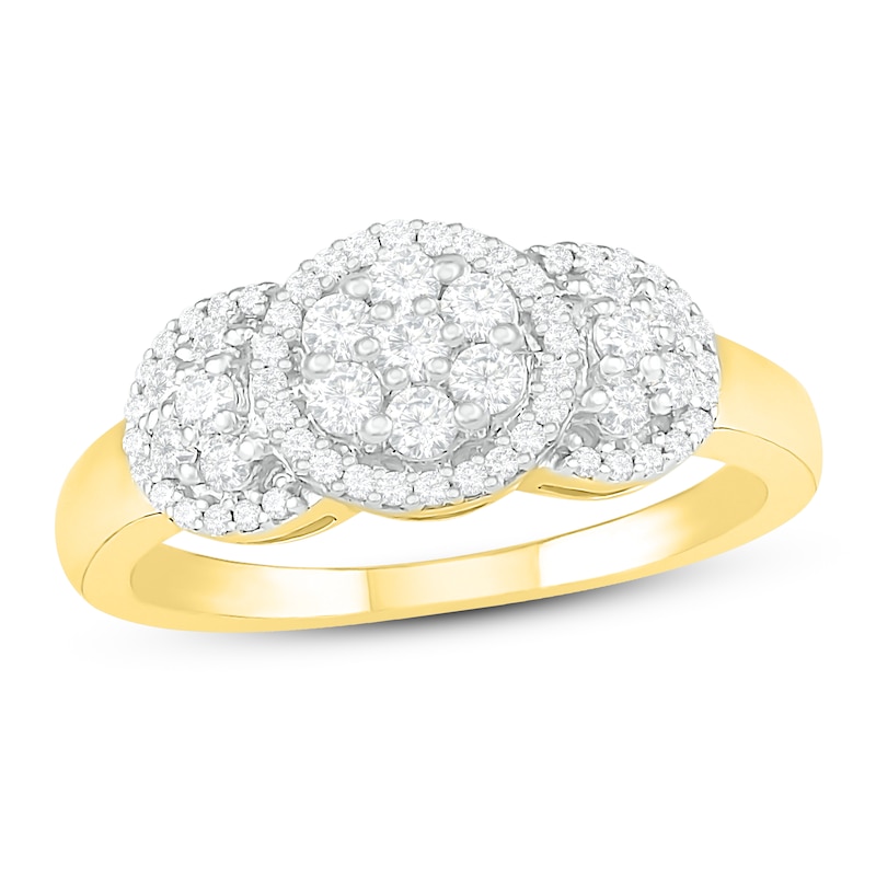 Main Image 1 of Diamond Fashion Ring 1/2 ct tw Round-cut 10K Yellow Gold