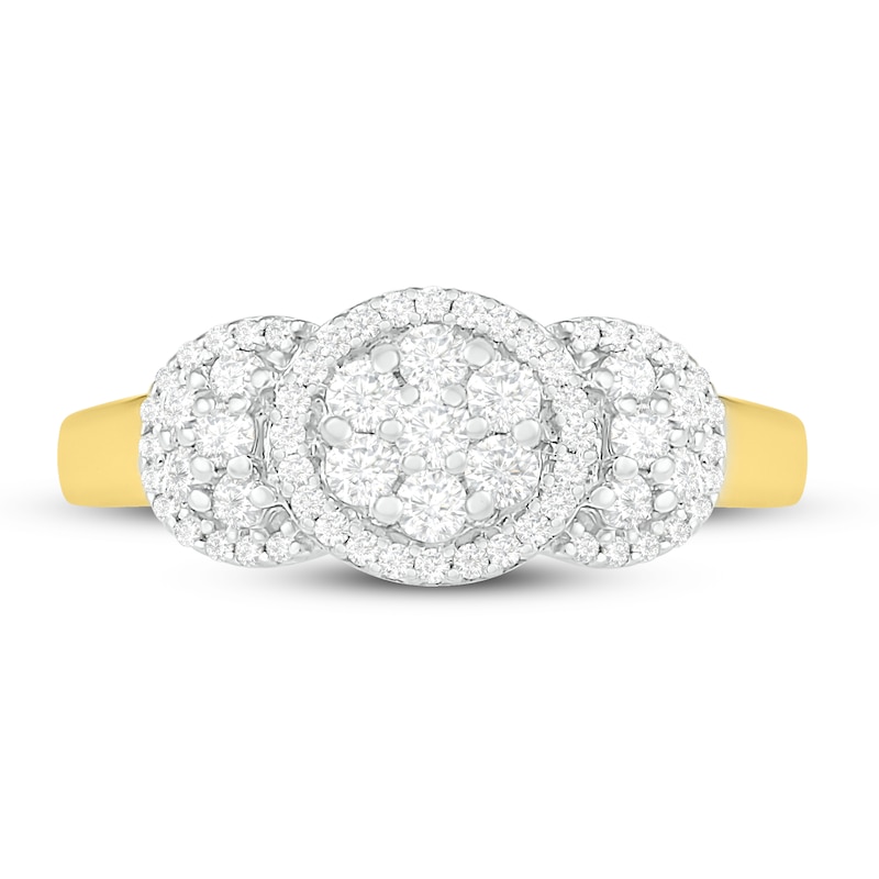 Main Image 2 of Diamond Fashion Ring 1/2 ct tw Round-cut 10K Yellow Gold