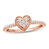 Thumbnail Image 1 of Diamond Heart Promise Ring 1/6 ct tw Round-cut 10K Rose Gold