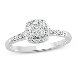 Diamond Promise Ring 1/4 ct tw Round-Cut 10K White Gold