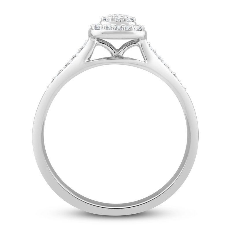 Main Image 2 of Diamond Promise Ring 1/4 ct tw Round-Cut 10K White Gold