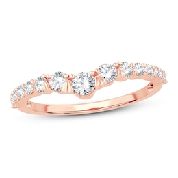 Diamond Contour Ring 1/2 ct tw Round-cut 14K Rose Gold