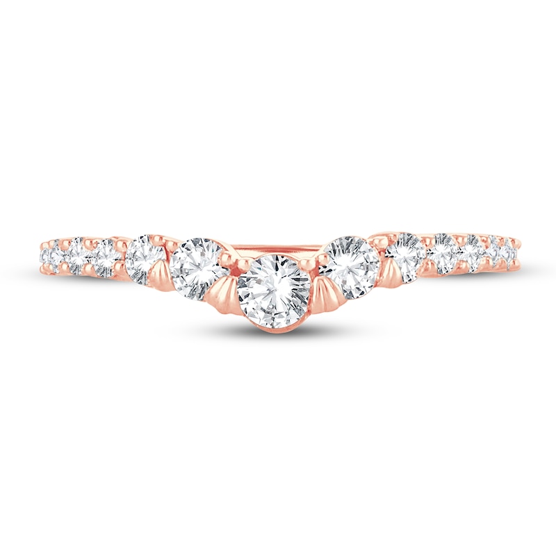 Main Image 3 of Diamond Contour Ring 1/2 ct tw Round-cut 14K Rose Gold