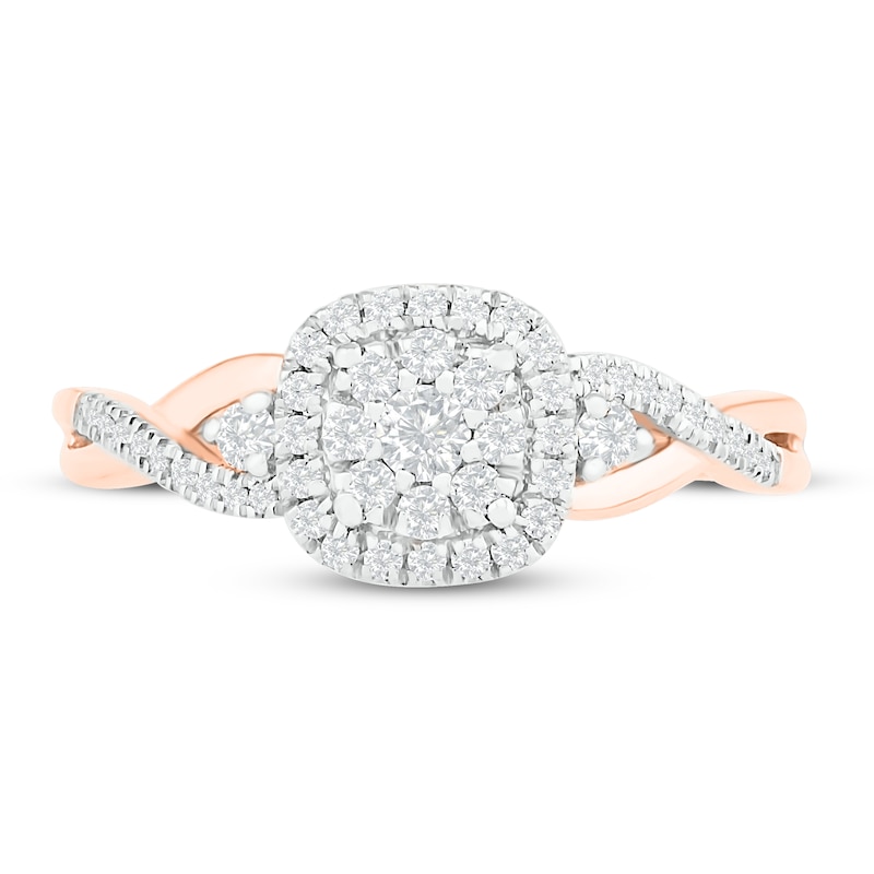 Main Image 2 of Diamond Fashion Ring 1/3 ct tw Round-cut 10K Rose Gold