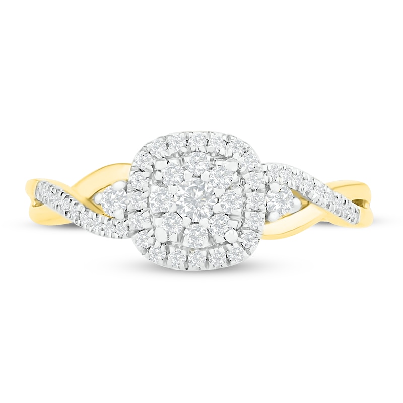 Main Image 2 of Diamond Fashion Ring 1/3 ct tw Round-cut 10K Yellow Gold