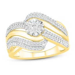 Diamond Fashion Ring 1/4 ct tw Round-cut 10K Yellow Gold