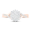 Thumbnail Image 1 of Diamond Promise Ring 1/4 ct tw Round & Baguette 10K Rose Gold