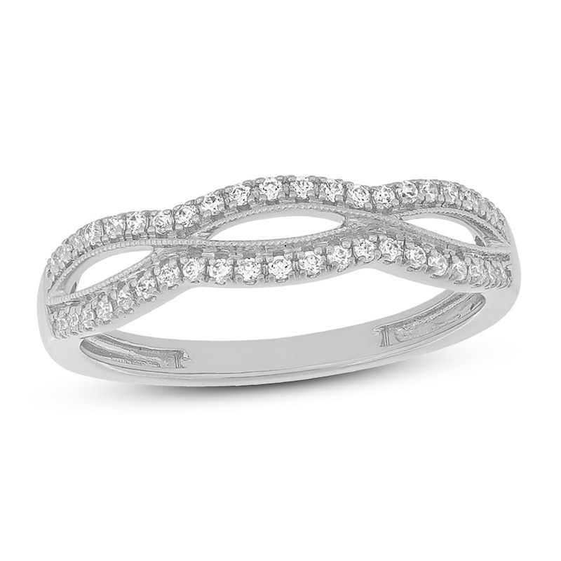 Main Image 1 of Stackable Diamond Ring 1/5 ct tw Round-Cut 10K White Gold