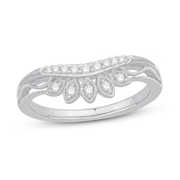 Diamond Contour Band 1/8 ct tw Round-Cut 14K White Gold