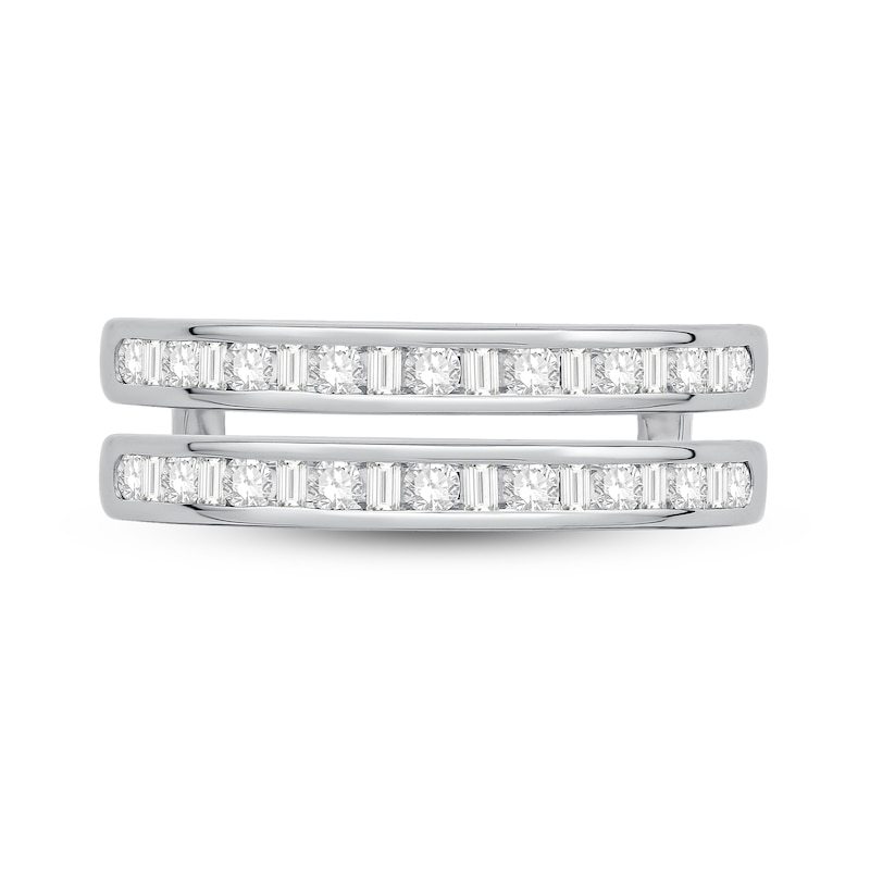 Main Image 2 of Diamond Enhancer Ring 3/8 ct tw Baguette/Round-Cut 14K White Gold