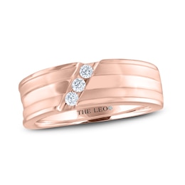 Men's THE LEO Diamond Wedding Band 1/6 ct tw Round-cut 14K Rose Gold