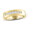 Thumbnail Image 1 of Men's THE LEO Diamond Wedding Band 3/8 ct tw Round-cut 14K Yellow Gold