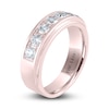 Thumbnail Image 2 of Men's THE LEO Diamond Wedding Band 1 ct tw Round-cut 14K Rose Gold