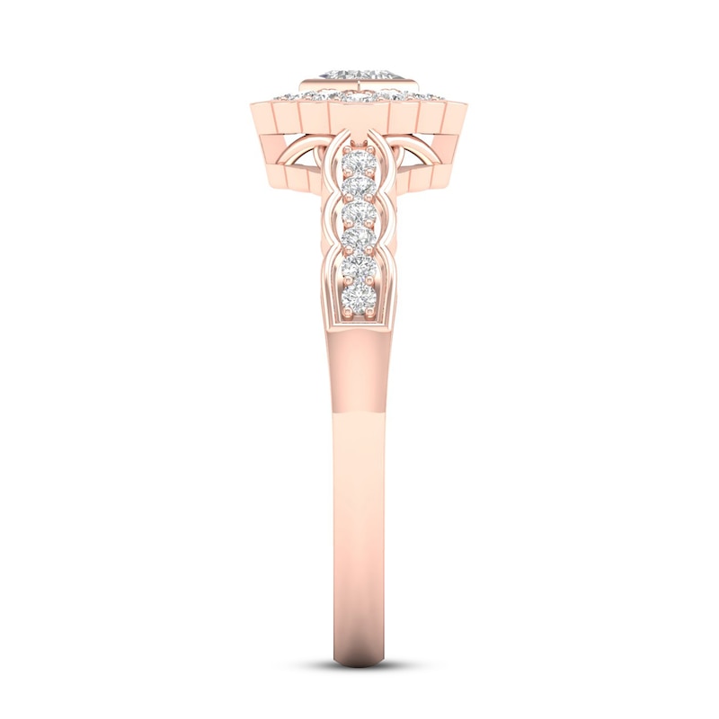 Main Image 2 of Diamond Ring 1/3 ct tw Round & Princess 10K Rose Gold