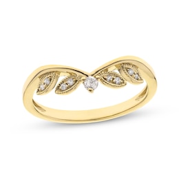 Diamond Contour Ring 1/15 ct tw Round-cut 14K Yellow Gold