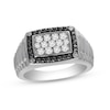 Thumbnail Image 1 of Men's Black & White Diamond Ring 1 ct tw 10K White Gold