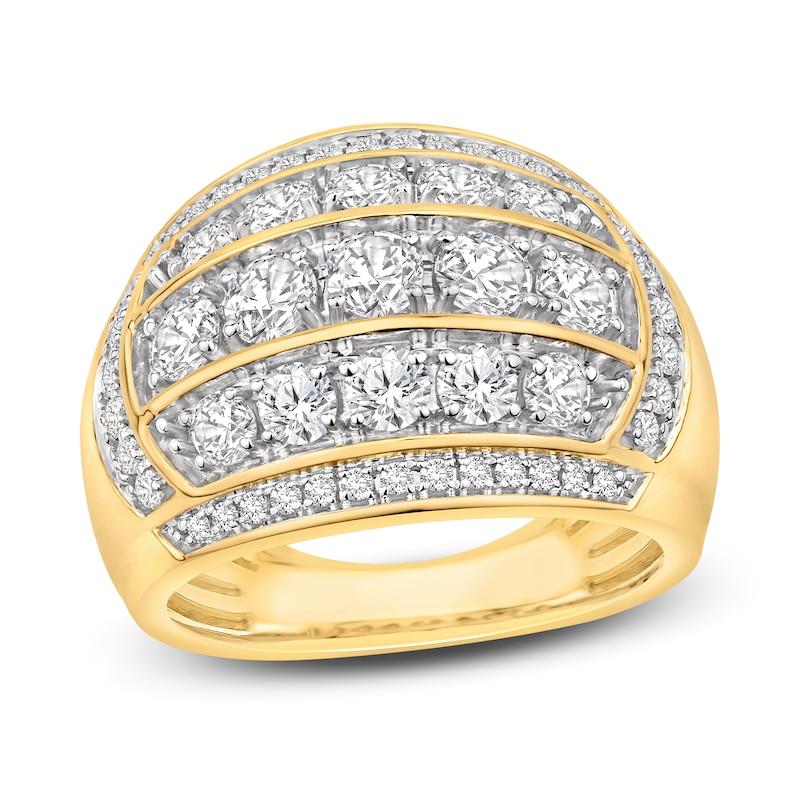 Main Image 1 of Men's Diamond Ring 3 ct tw Round-cut 10K Yellow Gold