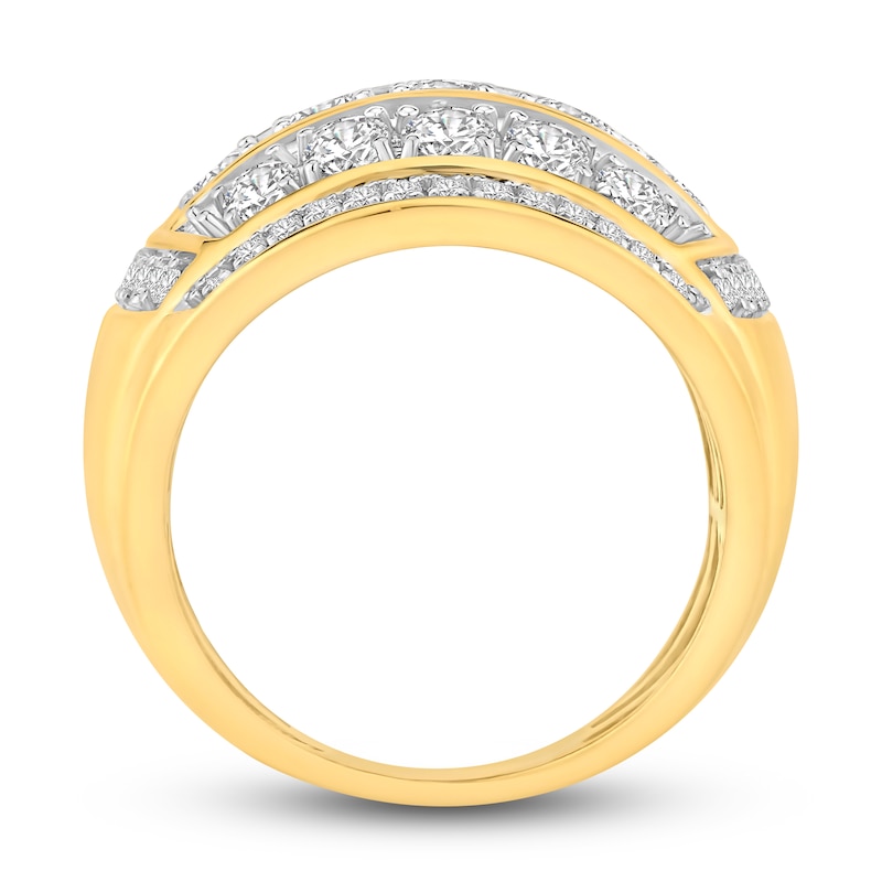 Main Image 2 of Men's Diamond Ring 3 ct tw Round-cut 10K Yellow Gold