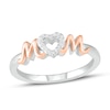 Thumbnail Image 1 of Diamond Heart &quot;Mom&quot; Ring 1/20 ct tw Round-Cut Sterling Silver & 10K Rose Gold