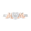 Thumbnail Image 2 of Diamond Heart &quot;Mom&quot; Ring 1/20 ct tw Round-Cut Sterling Silver & 10K Rose Gold