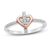 Thumbnail Image 0 of Diamond Heart/Cross Ring 1/10 ct tw 10K Two-Tone Gold