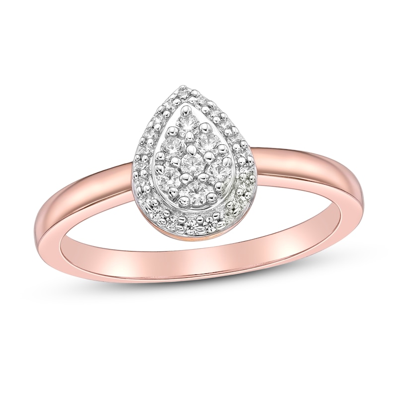 Main Image 1 of Diamond Promise Ring 1/5 ct tw Round-Cut 10K Two-Tone Gold