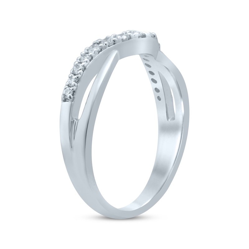 Main Image 2 of Diamond Contour Ring 1/4 ct tw Round-cut 14K White Gold