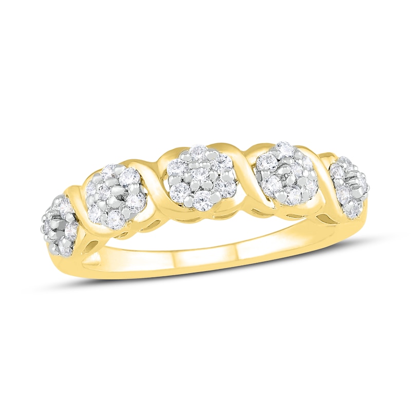 Yellow gold diamond ring