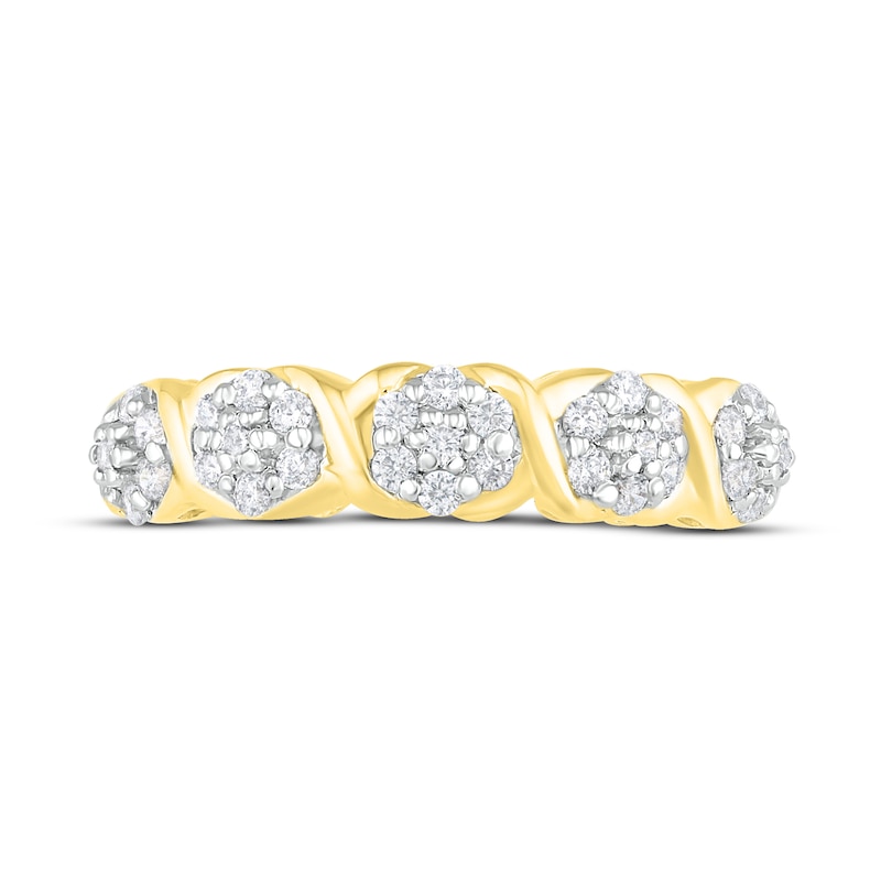 Main Image 2 of Diamond Fashion Ring 1/2 ct tw Round-Cut 10K Yellow Gold