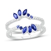 Thumbnail Image 1 of Blue & White Sapphire Enhancer Ring Marquise/Round-Cut 10K White Gold