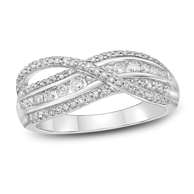 Main Image 1 of Diamond Ring 1/2 ct tw Round-cut 10K White Gold