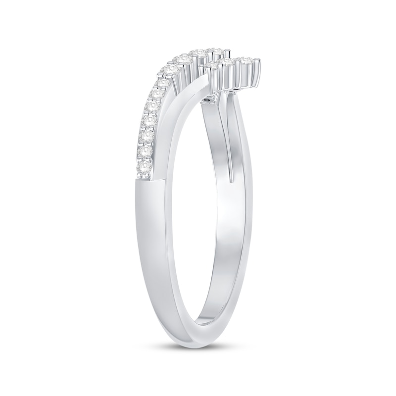 Main Image 2 of Diamond Contour Ring 1/4 ct tw Round-cut 14K White Gold