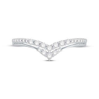 Diamond Contour Ring 1/4 ct tw Round-cut 14K White Gold | Kay Outlet