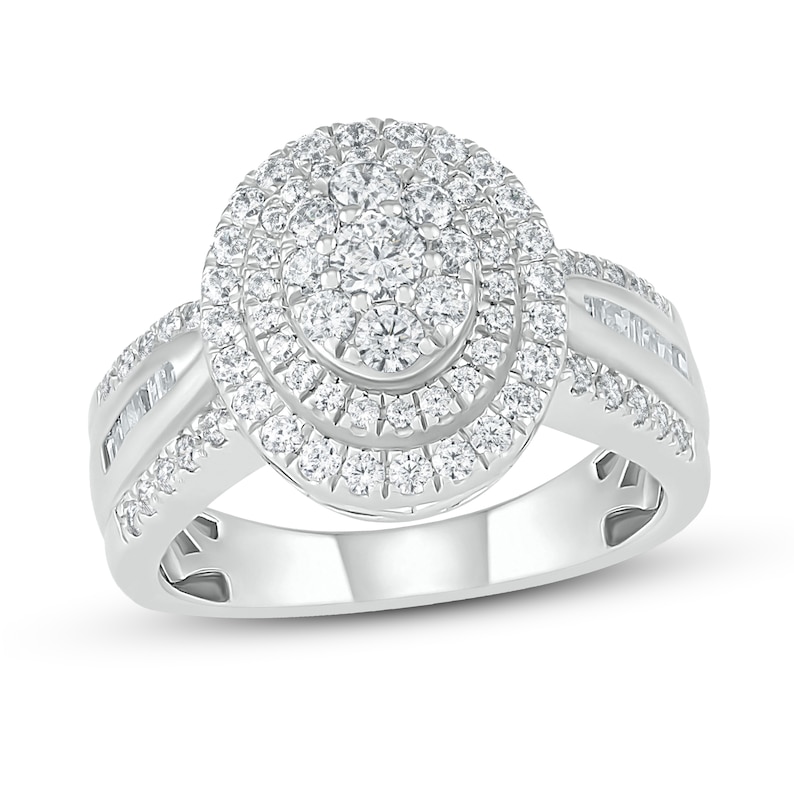 Main Image 1 of Diamond Fashion Ring 1 ct tw Round-Cut 10K White Gold