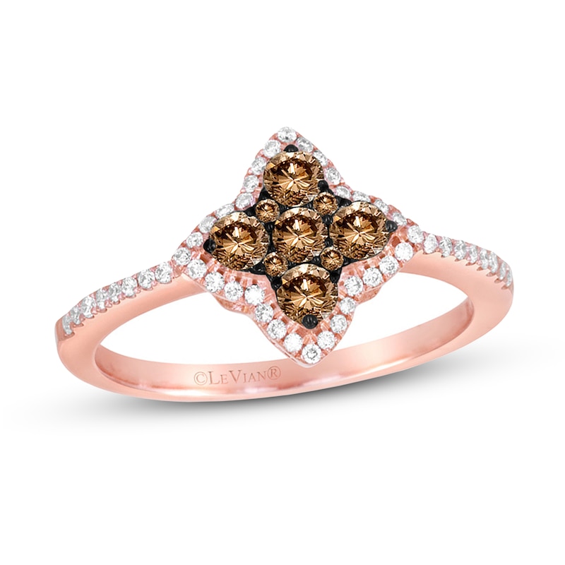 Le Vian Diamond Flower Ring 1/2 ct tw 14K Strawberry Gold