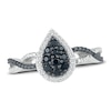 Thumbnail Image 1 of Black & White Diamond Ring 1/3 ct tw Round-cut Sterling Silver