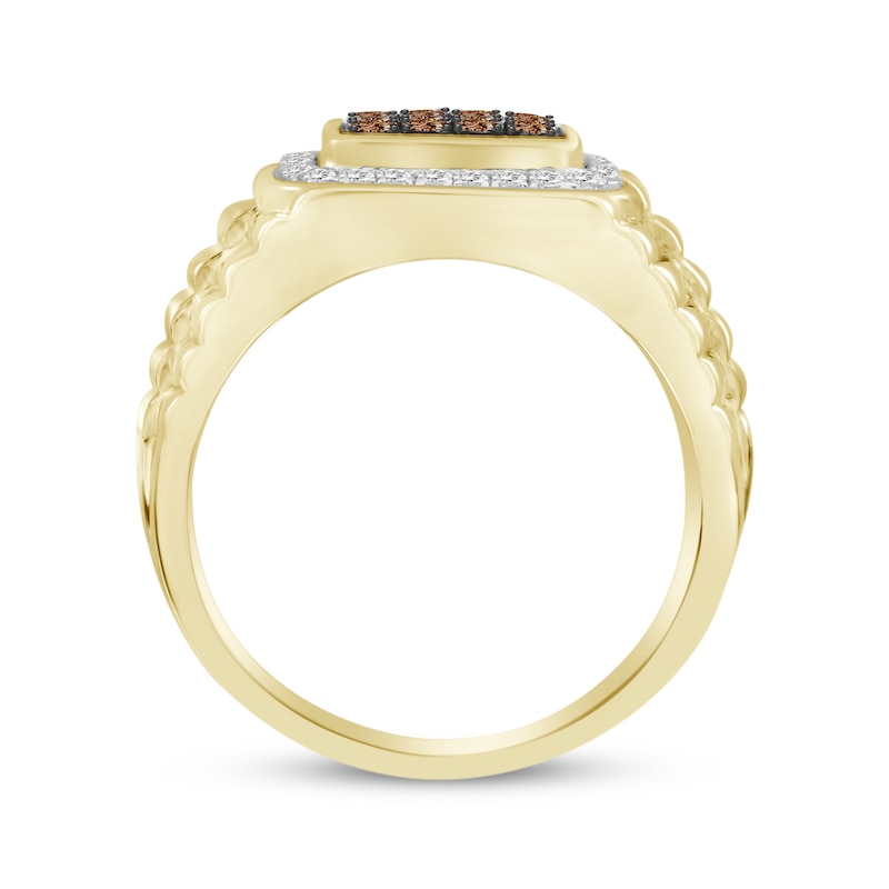 Main Image 3 of Men's Diamond Ring 1/2 ct tw Round-cut 10K Yellow Gold